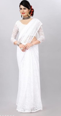 NEXA Woven Bollywood Brasso Saree(White)