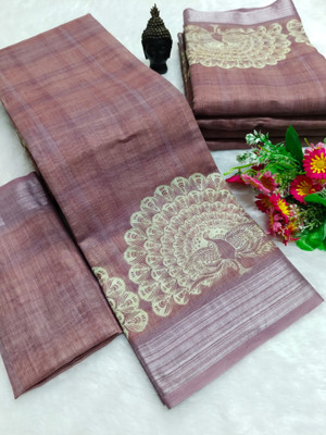HouseOfCommon Printed Kanjivaram Pure Cotton, Cotton Linen Saree(Multicolor)