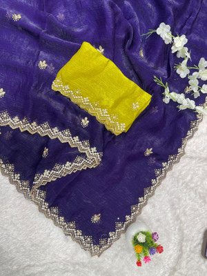 ADVIK CREATION Self Design Bollywood Chiffon Saree(Multicolor)