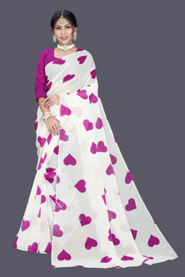 Pemal Designer Digital Print Bollywood Organza Saree(Multicolor)