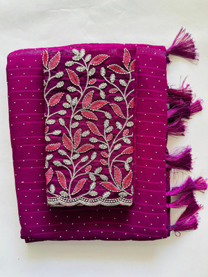 ABSilk Tie-Dye Assam Silk Georgette Saree(Maroon)