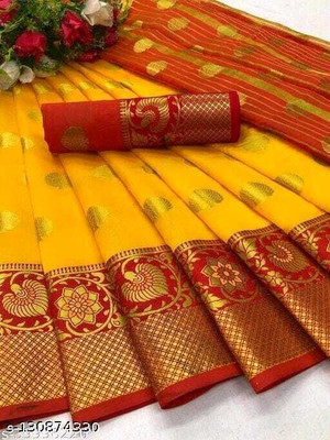 Aksh Fashion Self Design Daily Wear Silk Blend Saree(Multicolor)