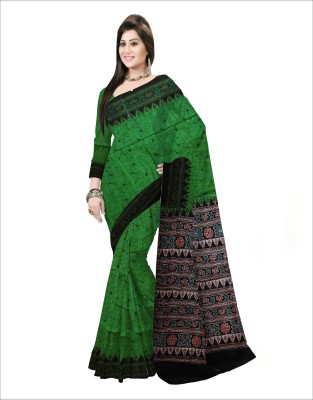 Pradip Fabrics Self Design Handloom Pure Cotton Saree(Green)