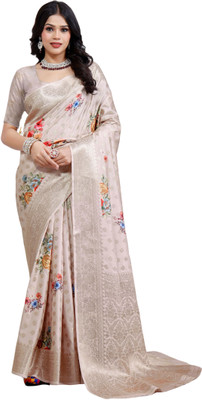 Rashmiwala Digital Print Bollywood Viscose Rayon Saree(Gold)