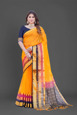 Aarunika SBT Woven Bollywood Organza Saree(Yellow)