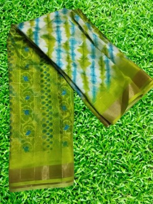 SARETRA MALL Printed Daily Wear Cotton Blend Saree(Green)