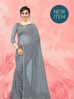 SAREEYA16 Printed Daily Wear Cotton Blend Saree(Grey)