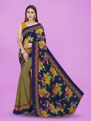 Moda Rapido Printed Daily Wear Georgette Saree(Yellow)