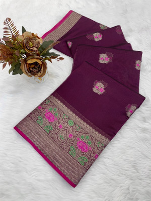 Julee Printed Bollywood Organza Saree(Purple)