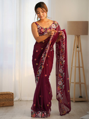 Sareemall Embellished Bollywood Georgette Saree(Magenta)