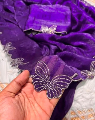 Tirumala Sarees Embroidered Daily Wear Chiffon Saree(Purple)