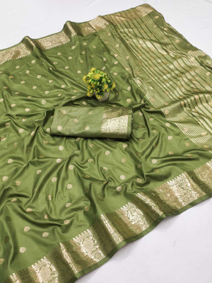 KALEJO Embellished Banarasi Pure Silk Saree(Multicolor)