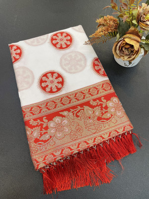 Apnisha Woven Daily Wear Art Silk Saree(Red)