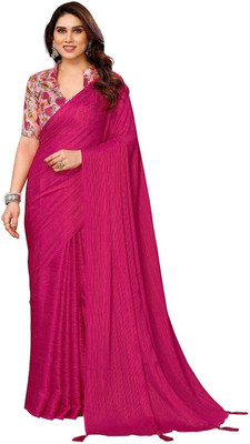 ROOP SUNDARI SAREES Woven Bollywood Polyester Saree(Pink)