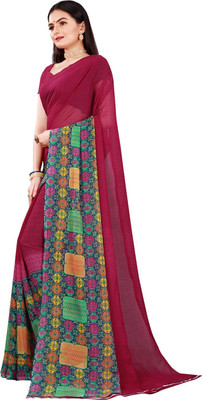 Saadhvi Printed Daily Wear Georgette Saree(Purple)