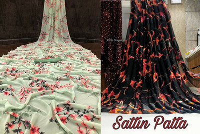 Sita Floral Print Bollywood Georgette Saree(Pack of 2, Green)