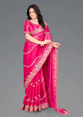 AVIRAT DESIGNER STUDIO Embroidered Bollywood Georgette Saree(Pink)