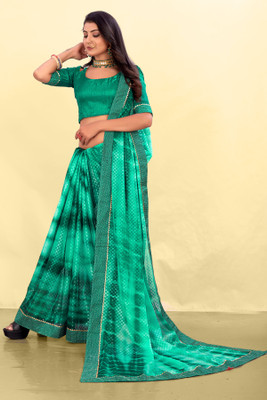 Sachita Digital Print Bhagalpuri Georgette Saree(Blue)