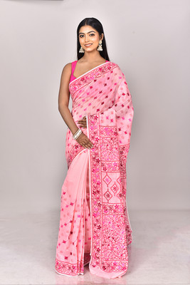 Ramshyam Collection Blocked Printed Chanderi Chanderi Saree(Multicolor)