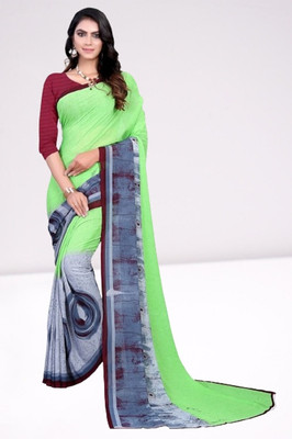Kanooda Prints Printed Daily Wear Georgette Saree(Multicolor)