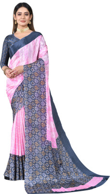 Vedant Vastram Printed Bollywood Chiffon Saree(Pink)