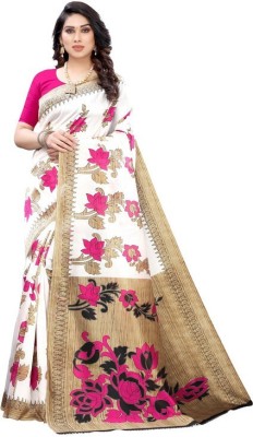 Suali Printed Kalamkari Art Silk Saree(Pink)