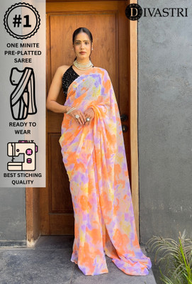 Divastri Printed Bollywood Georgette Saree(Multicolor)