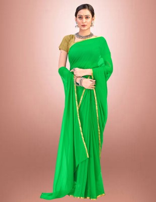 hasti fashion Self Design Bollywood Chiffon Saree(Light Green)