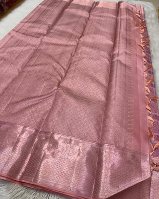 MIRMAN Woven Banarasi Pure Silk Saree(Pink)
