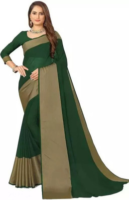Amavii Self Design Bollywood Chiffon Saree(Green)