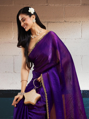 LOROFY Temple Border Bollywood Dupion Silk Saree(Multicolor)