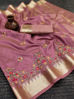 Divastri Self Design, Embroidered, Woven Assam Silk Cotton Silk, Jacquard Saree(Pink)