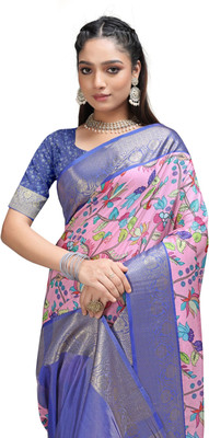 Rashmiwala Digital Print Floral Crepe Saree(Red)
