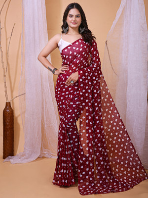 Anouk Rustic Printed Bollywood Georgette Saree(Maroon)