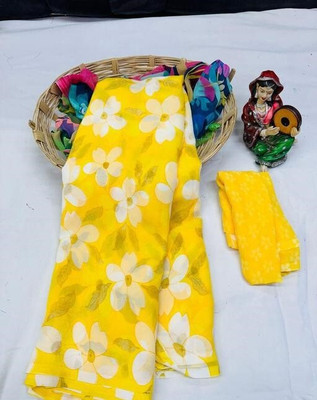 AARTI SELECTION Printed Bandhani Georgette Saree(Multicolor)