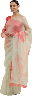 Rajnandini Printed Bollywood Organza Saree(Green)
