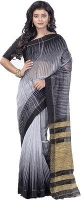HandloomPD Dyed Daily Wear Pure Cotton Saree(Grey)