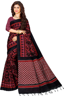 Quetzal Printed, Self Design Sambalpuri Pure Cotton Saree(Red)