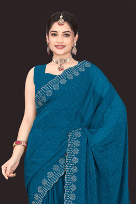 Shivfabric Dyed, Self Design Bollywood Satin, Chiffon Saree(Beige)