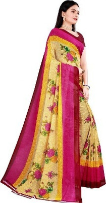 Saadhvi Digital Print Bollywood Lycra Blend Saree(Pink)