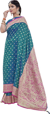 nilkanth creation Self Design Banarasi Jacquard Saree(Light Blue)