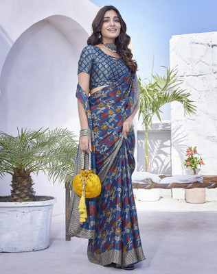 Gugaliya Embellished Daily Wear Chiffon, Art Silk Saree(Multicolor)