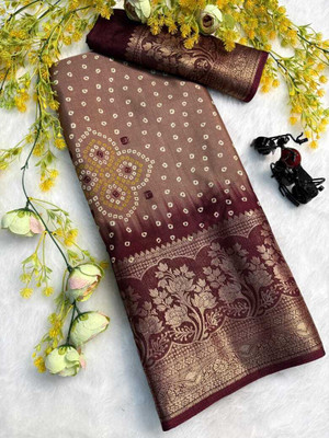 Chandan Fabrics Printed Kalamkari Jacquard Saree(Maroon)