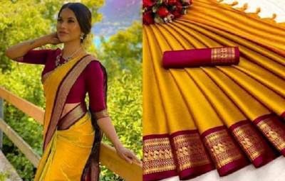 mishihouse Woven Banarasi Jacquard Saree(Multicolor)