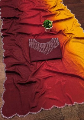 edina fashion Self Design Arani Pattu Art Silk Saree(Maroon)