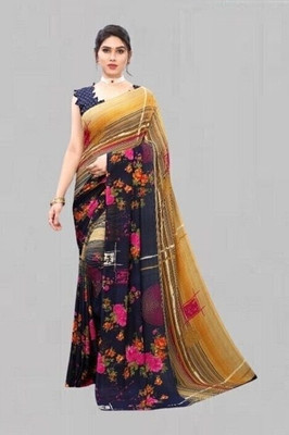 Panchvati NX Printed Bollywood Georgette Saree(Orange)
