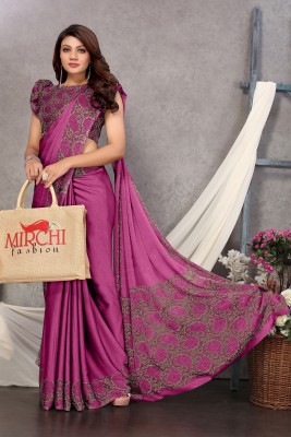 MIRCHI FASHION Paisley, Floral Print Daily Wear Chiffon, Georgette Saree(Magenta)