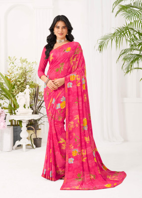 Laxmipati sarees Printed Daily Wear Georgette Saree(Pink)