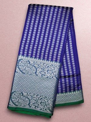 Prachi Silk Woven, Self Design Banarasi Pure Silk Saree(Blue, Green)