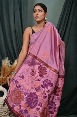 Banaras silk palace Woven Banarasi Raw Silk Saree(Purple)